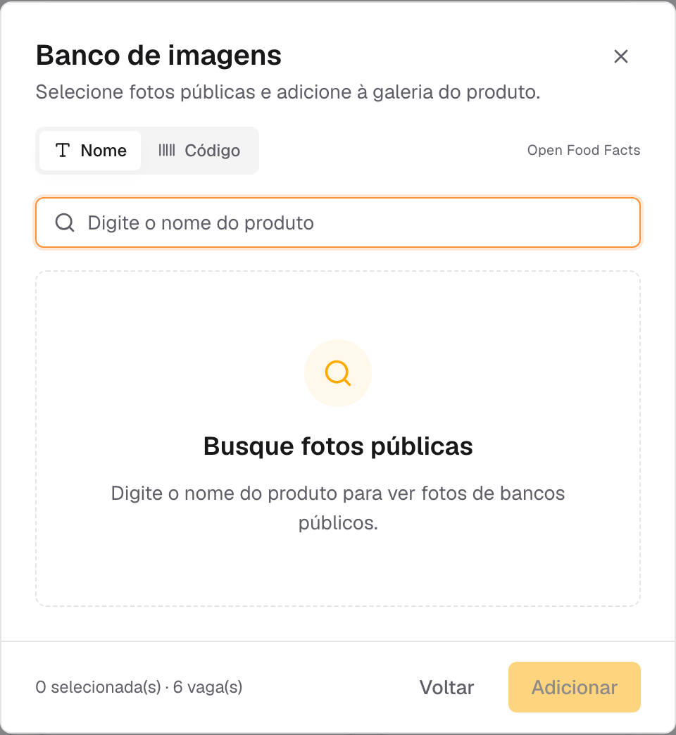 Banco de imagens com a busca por Nome e o botão Usar esta imagem